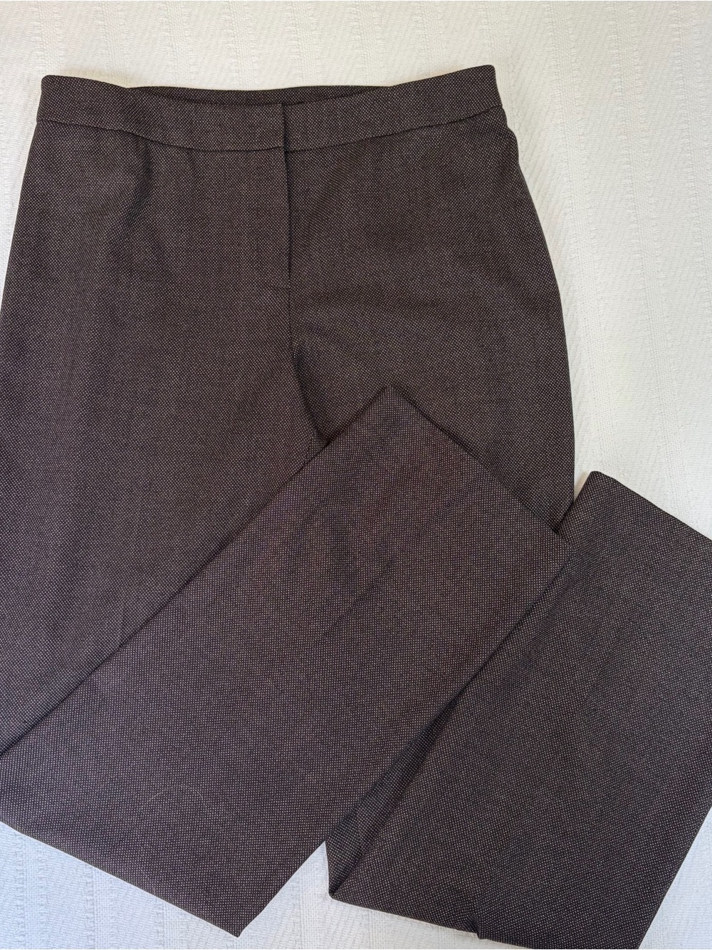 Lafayette 148 Women’s Tweed Pants Size 8 Wool/Silk Blend Brown Long Straight Leg